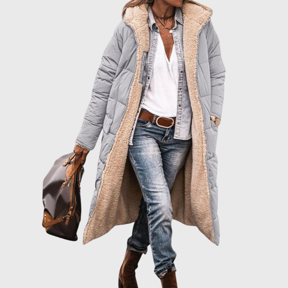 Reversible Sherpa Lined Longline Puffer Coat