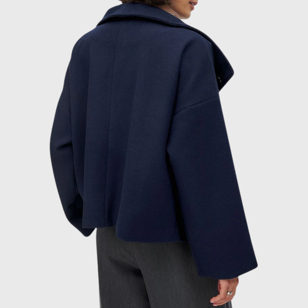 Shawl Collar Double Breasted Cropped Coat