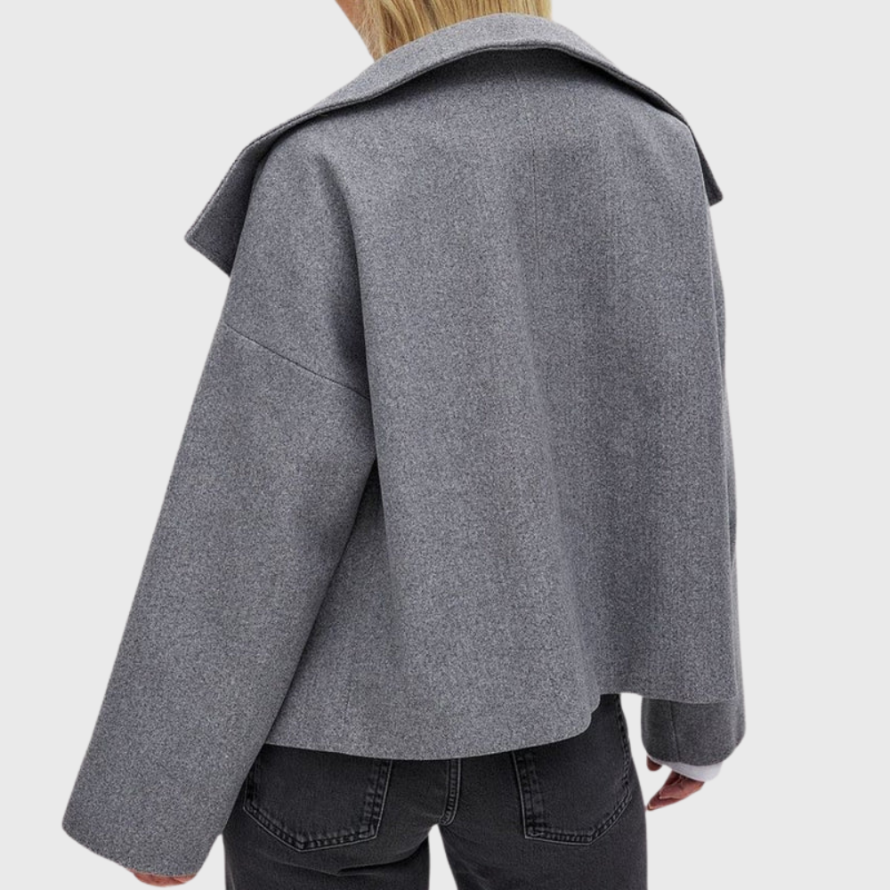 Shawl Collar Double Breasted Cropped Coat