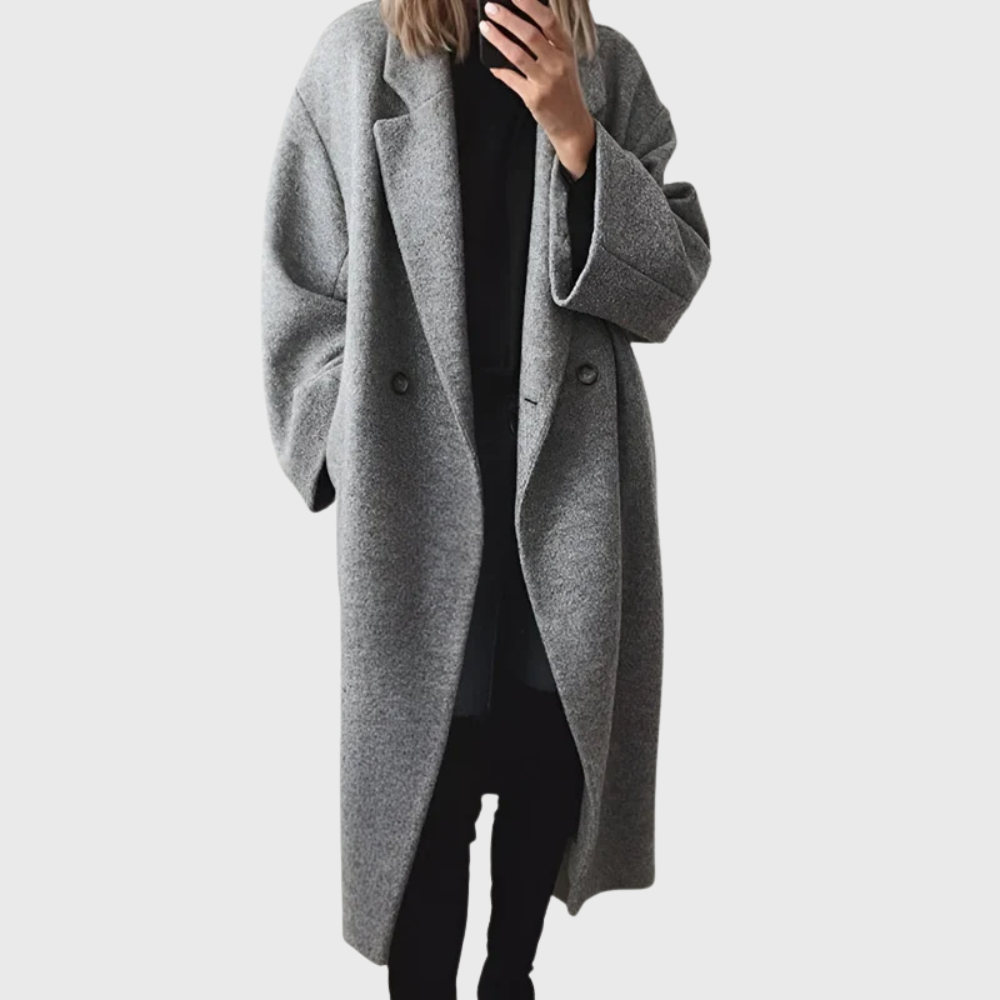 Double Breasted Lapel Longline Coat