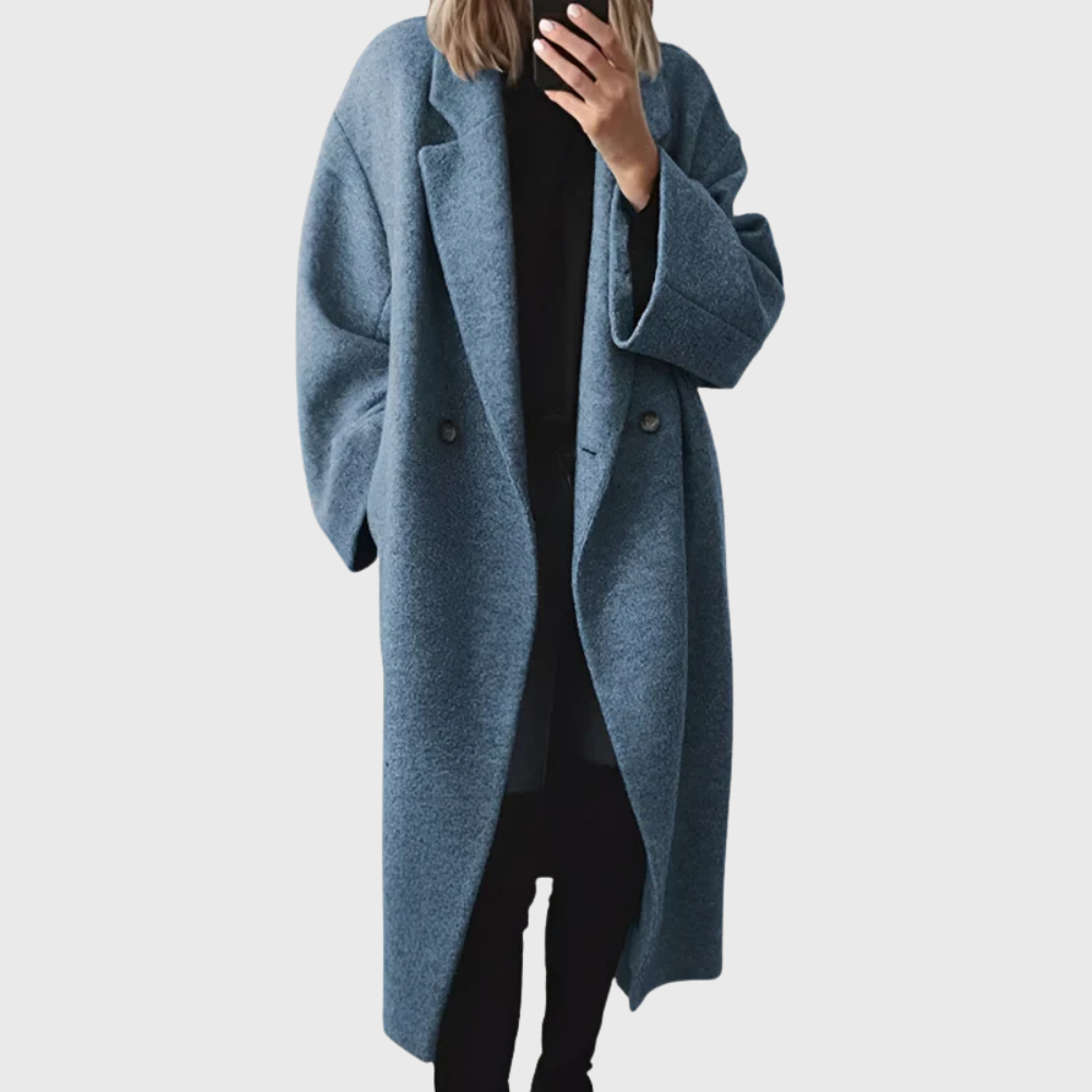 Double Breasted Lapel Longline Coat