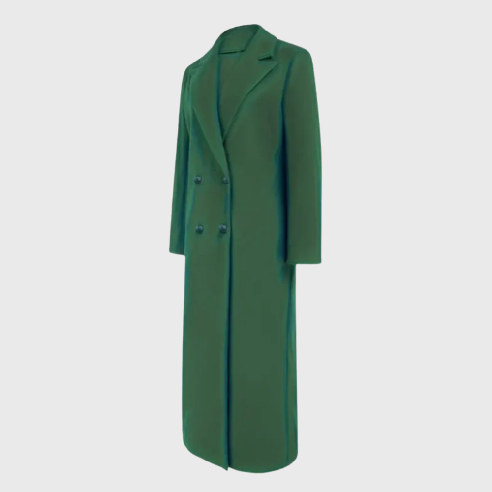 Double Breasted Notch Lapel Longline Coat