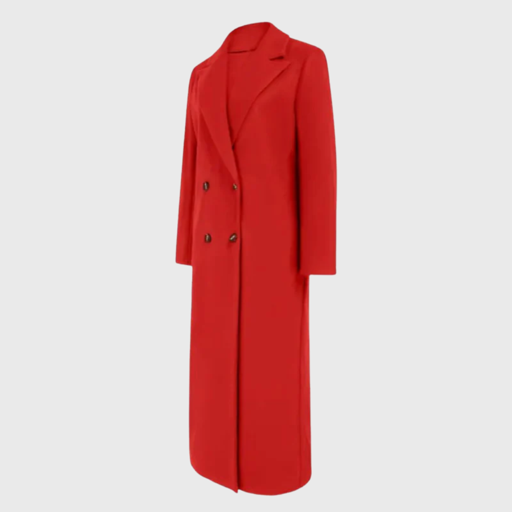 Double Breasted Notch Lapel Longline Coat