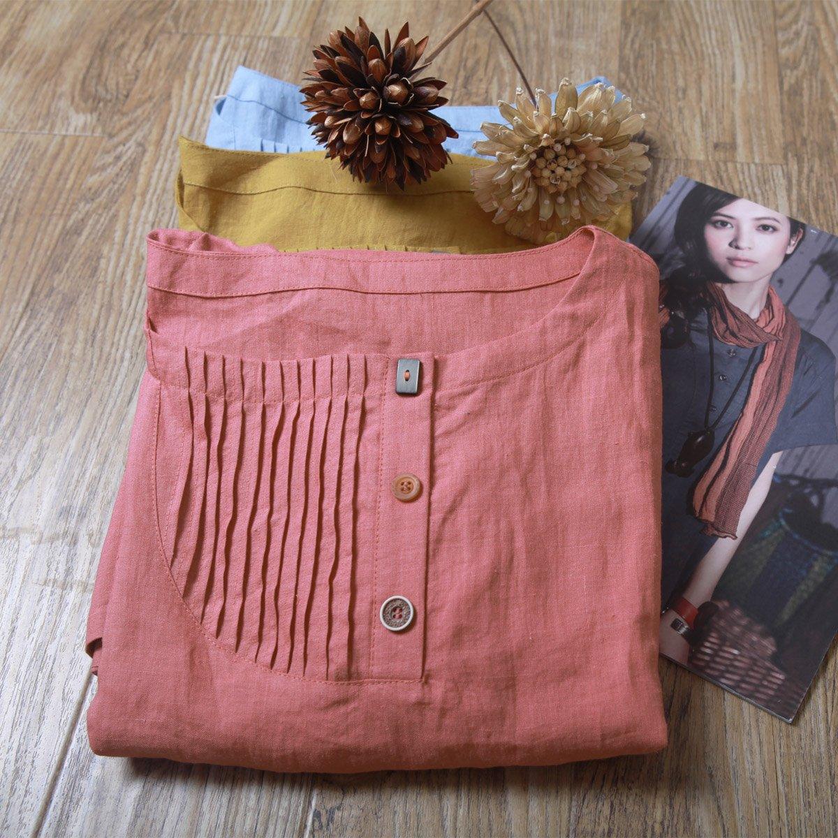 Pink summer linen dress oversize sundress plus size shift dress