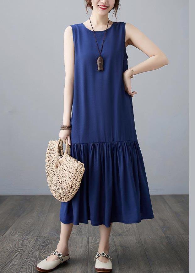 Plus Size Blue Ruffles A Line Summer Robe Dresses
