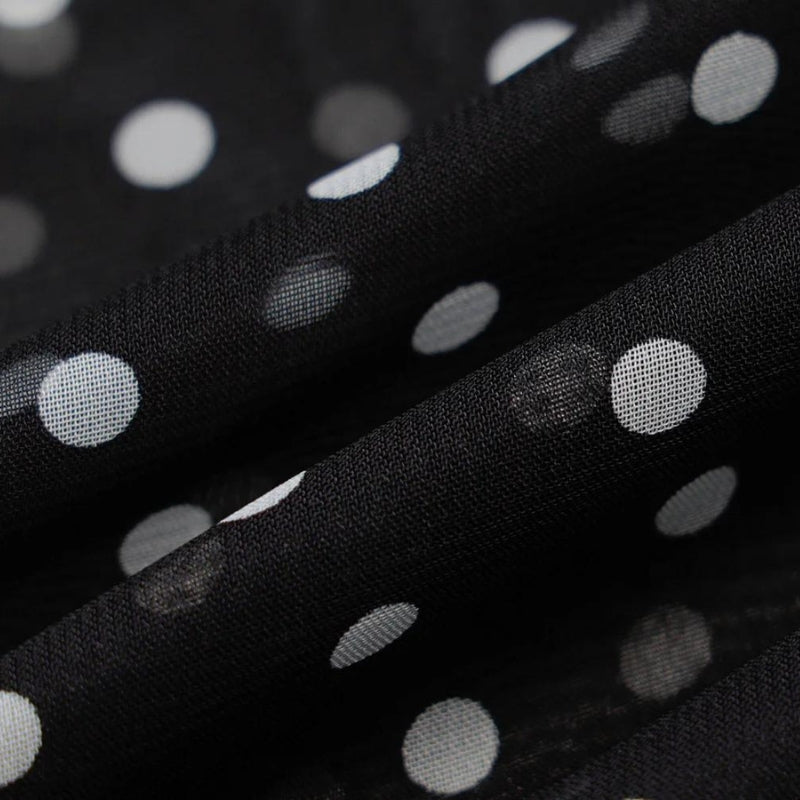 Polka Dot Backless Sheer Maxi Dress - View 6