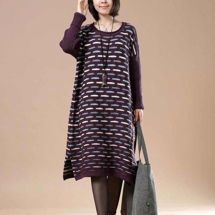 Purple knit sweaters oversize winter dresses