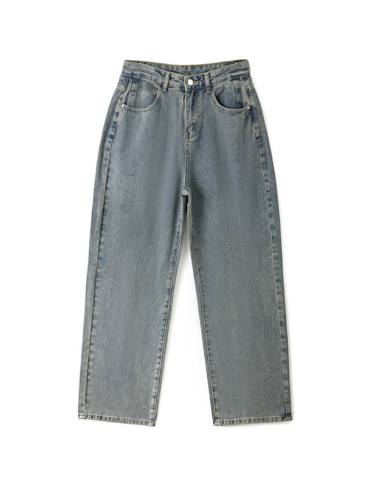 Vintage Wash Baggy Wide Leg Denim Jeans 31