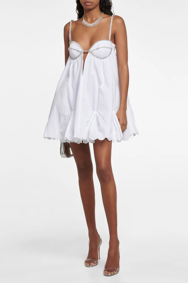 Crystal Trim Sweetheart Cut Out Bubble Hem Mini Dress 4