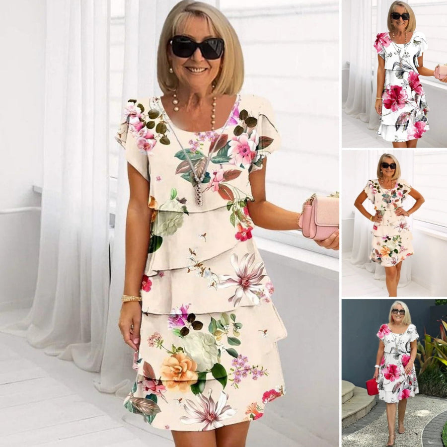 Marisa Elegant Floral Womens Urban Dress for Seasonal Wardrobe Essential