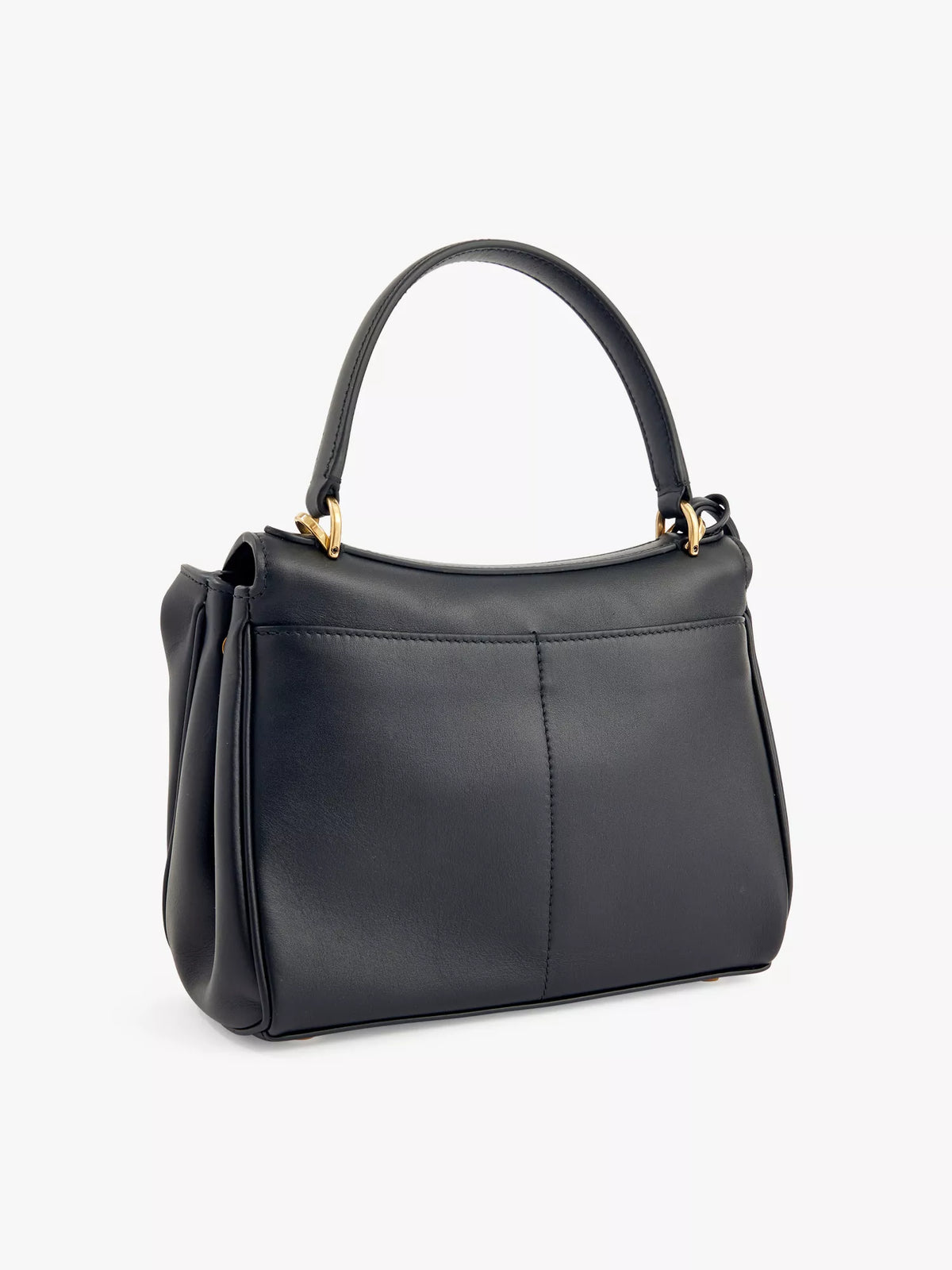 Smooth Top Handle Twist Lock Crossbody Satchel Bag