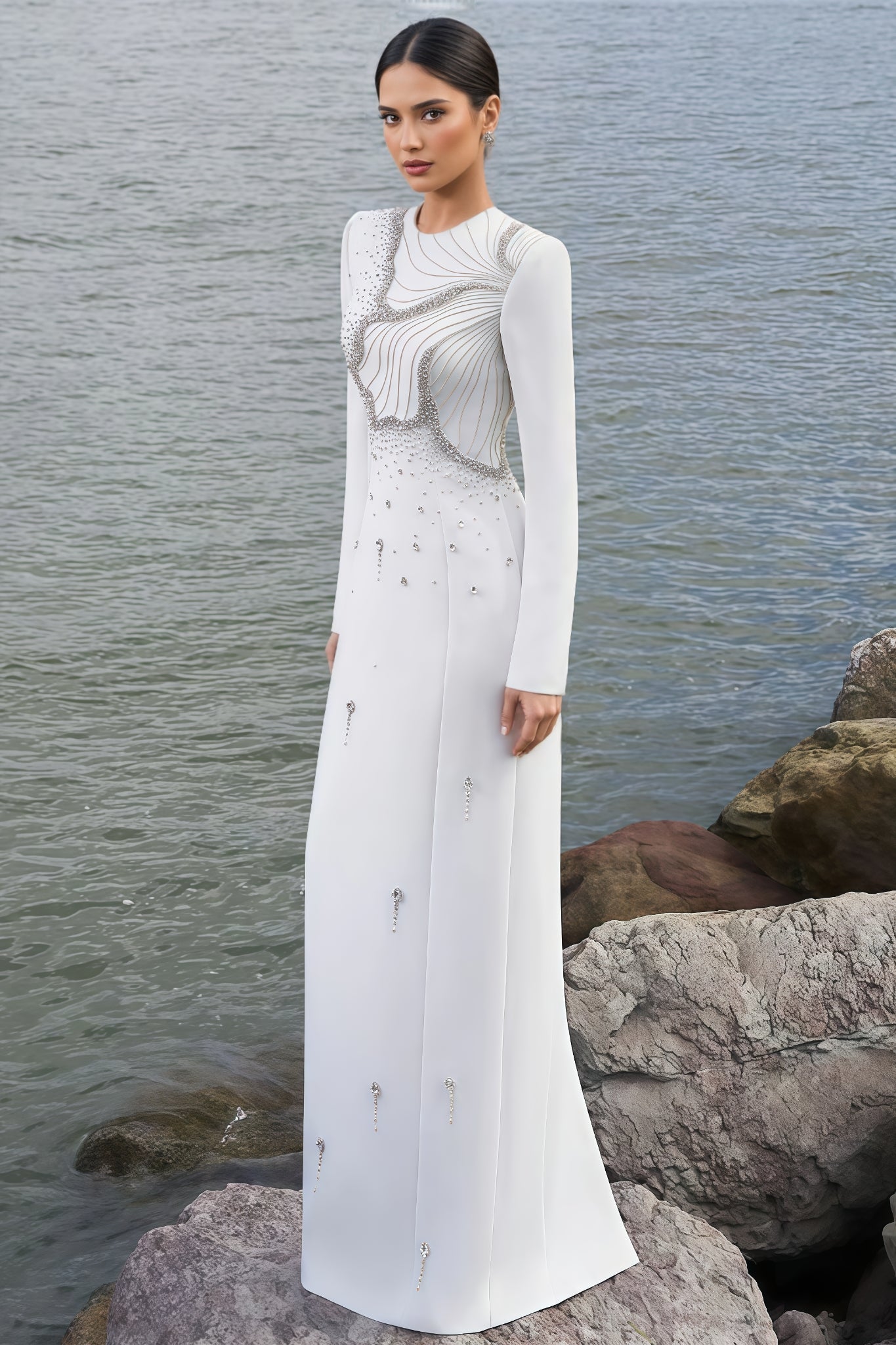 Lalie Floral Crystal Embellished Maxi Dress - View 2