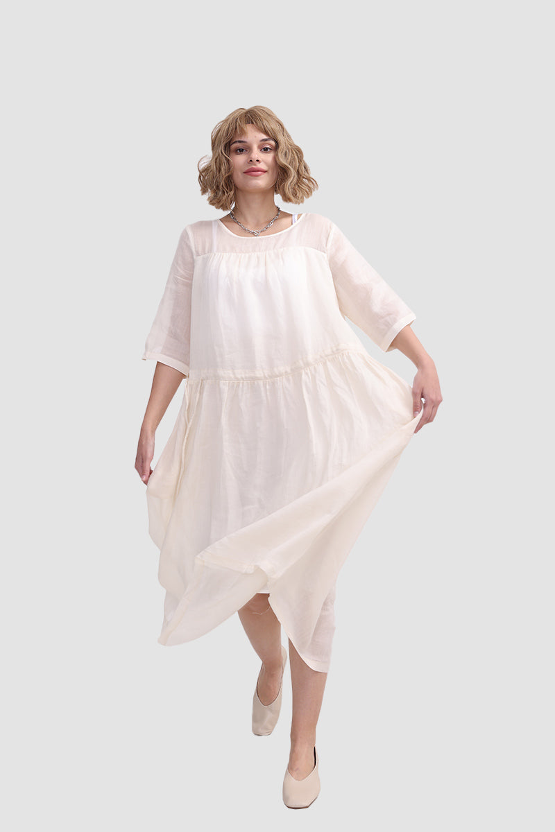 Ramona Dress In Ramie Fabric