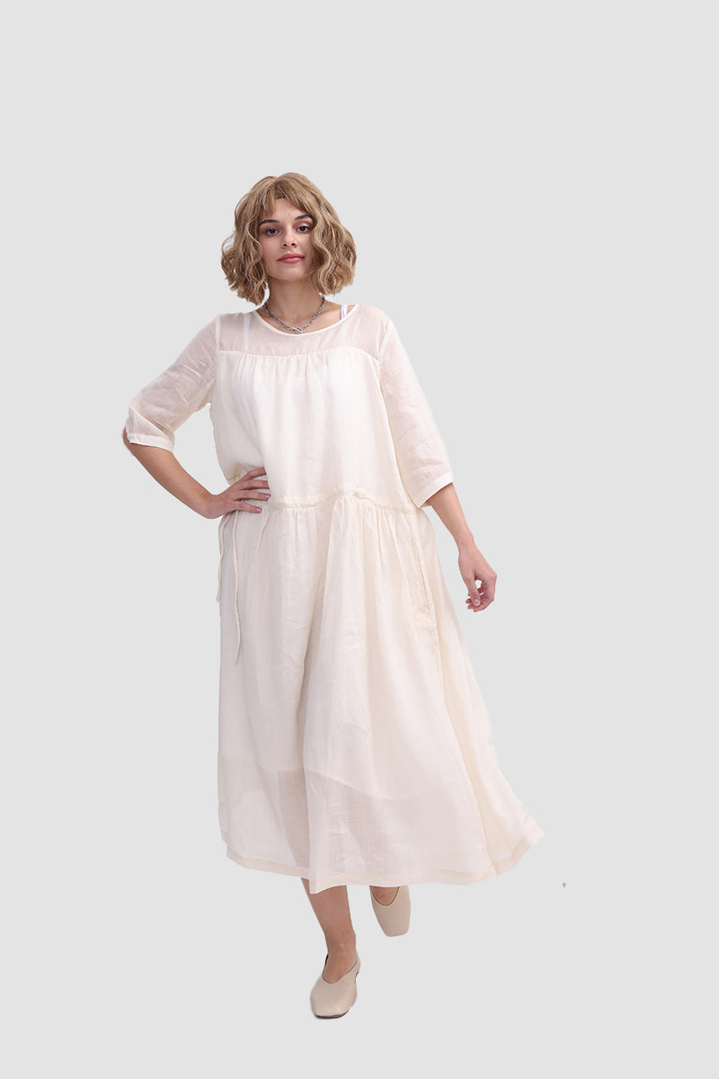 Ramona Dress In Ramie Fabric