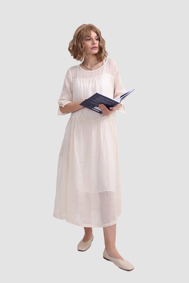 Ramona Dress In Ramie Fabric