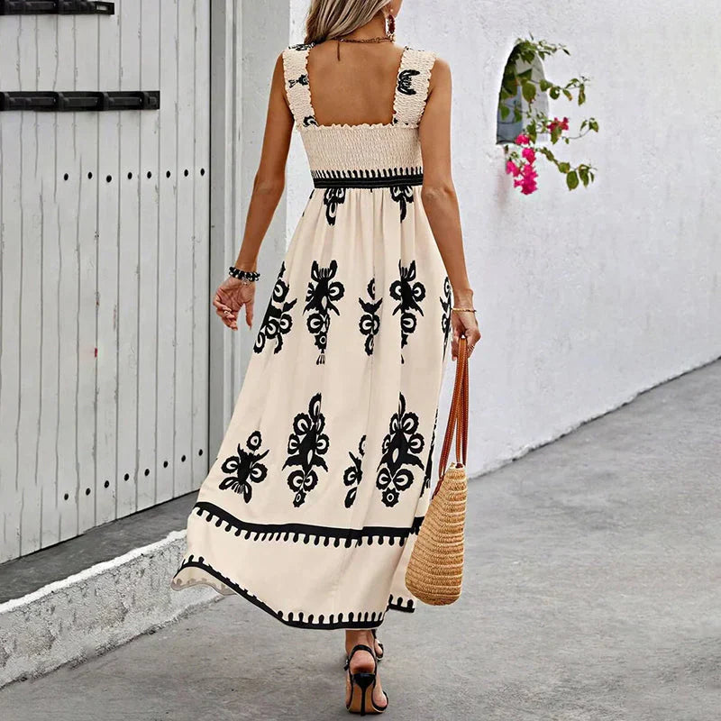 Antonella Exclusive Maxi Dress with Retro Style Chic Silhouette Collection