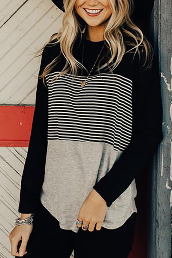 Striped Colorblock T Shirt