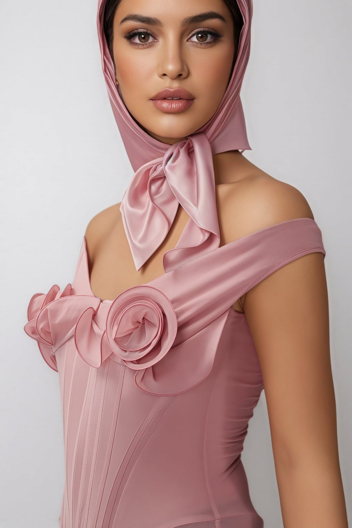 Bustier 3D Floral Midi Dress - View 2