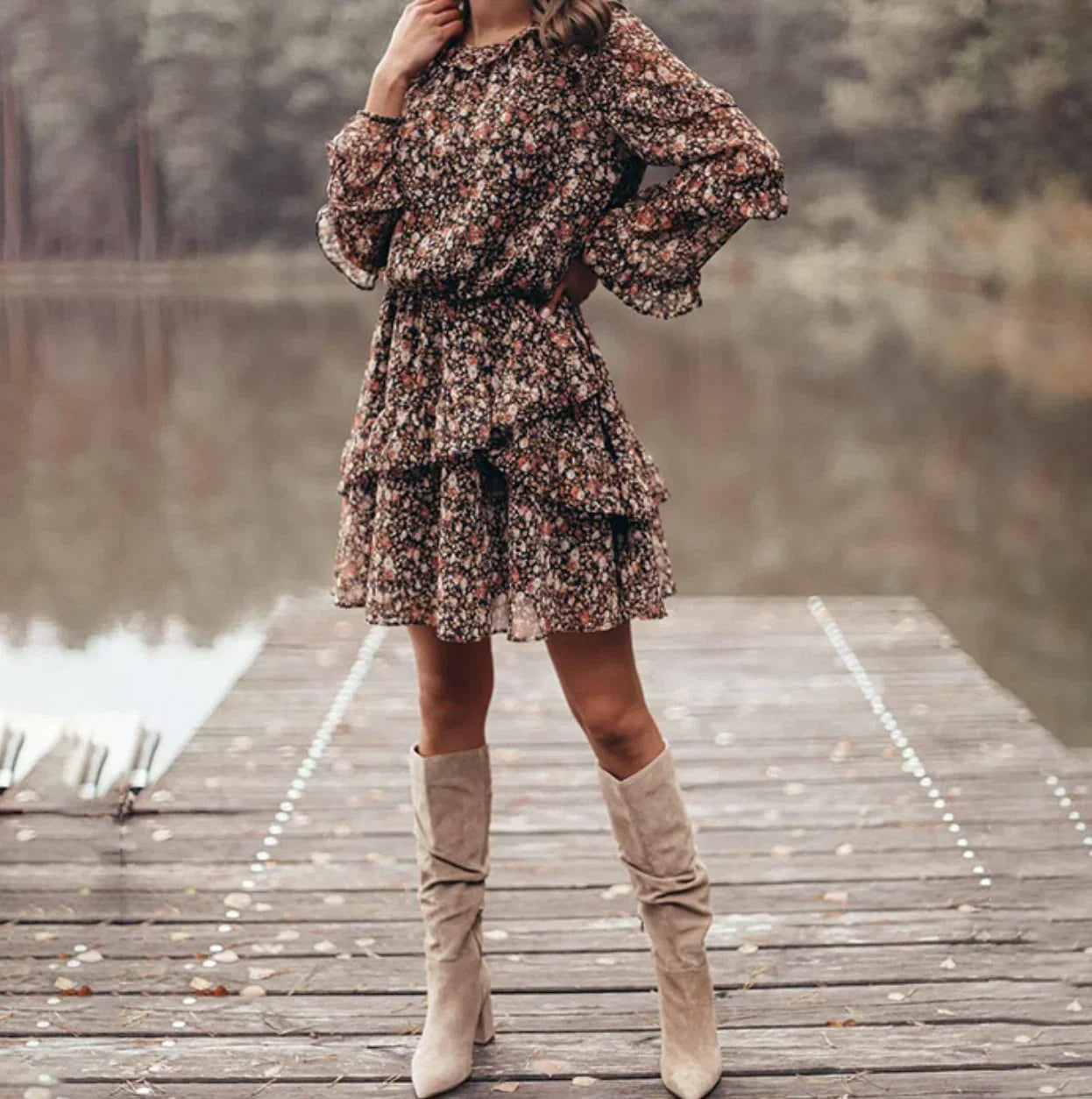 Yadira Exclusive Versatile Ruffle Dress Elevated Occasion Wear