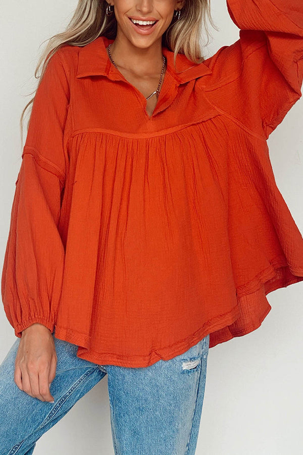 Best Kept Secret Collared Babydoll Top