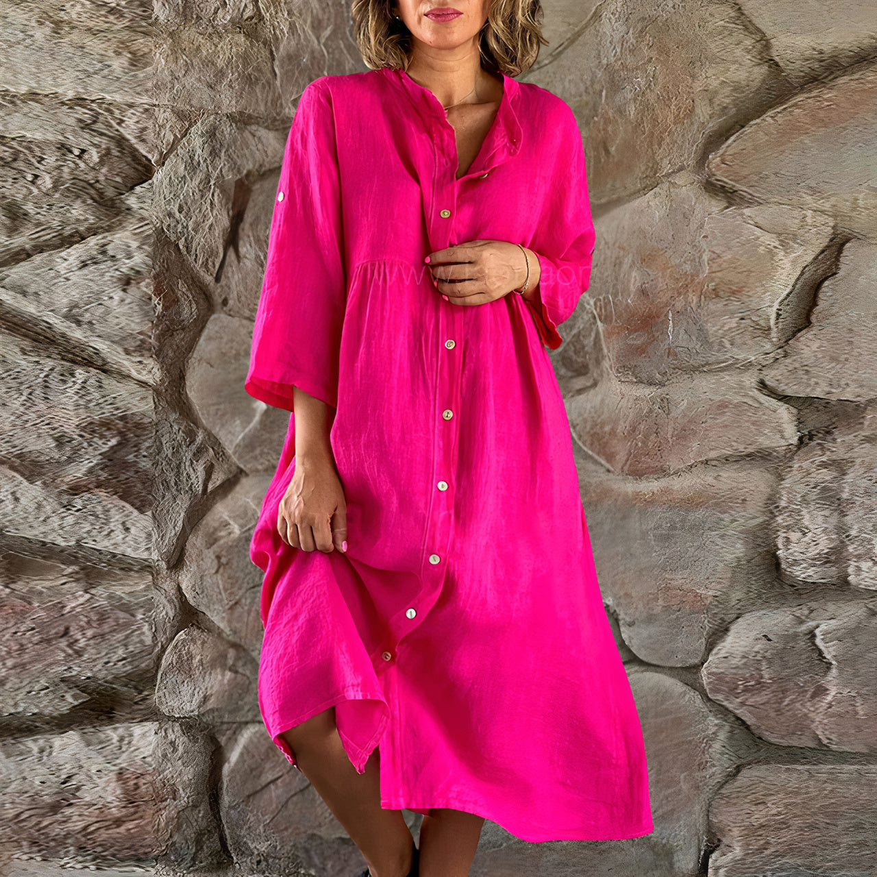 Luisa Elevated Cotton Linen Dress for Women Premium Wardrobe Essential