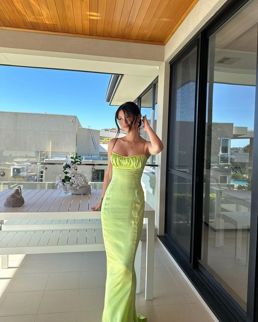 Classy Green Sheath/Column Prom Dress,Green Evening Dress cc1241