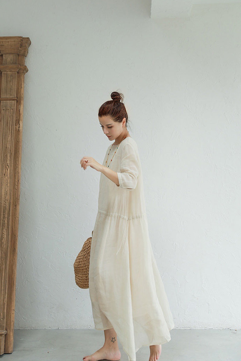 Ramona Dress In Ramie Fabric