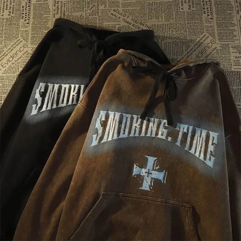 Dark Wind Skull Print Hoodie