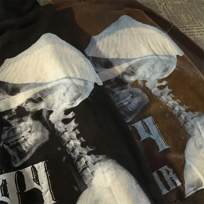 Dark Wind Skull Print Hoodie