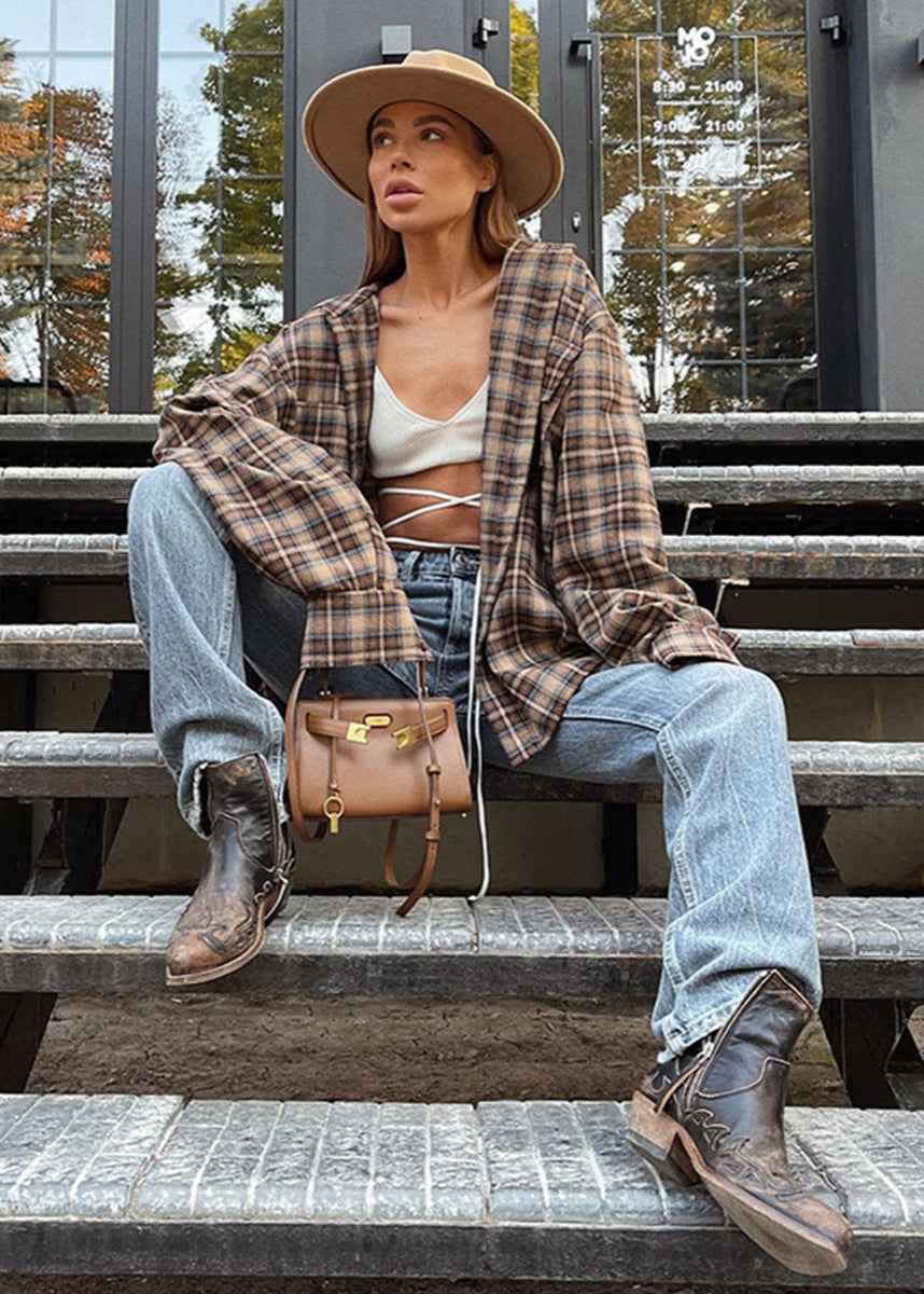 Cozy Oversized Plaid Shirt | Soft Cotton Blend | Relaxed Fit
