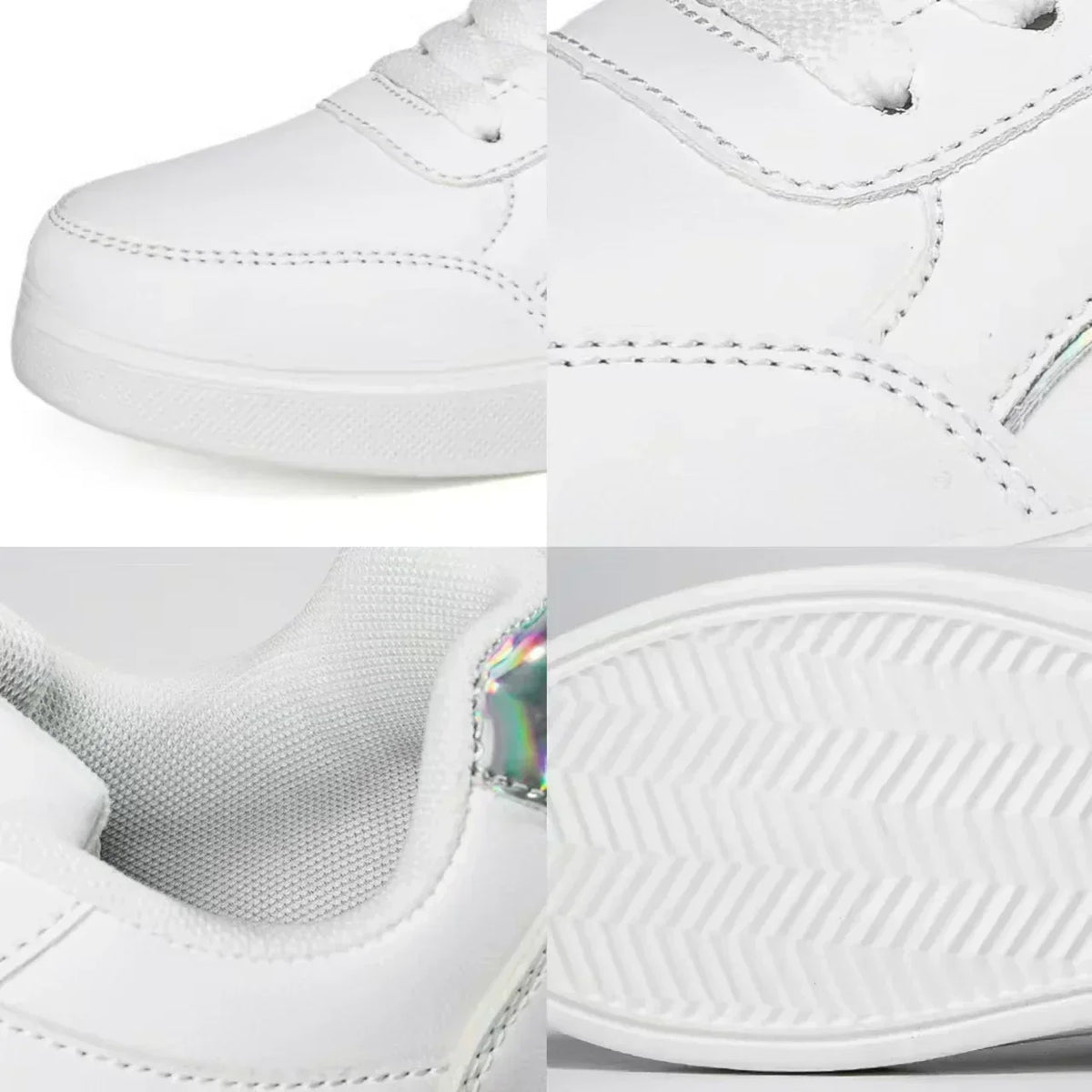 Lace Up Metallic Accent Low Top Sneakers