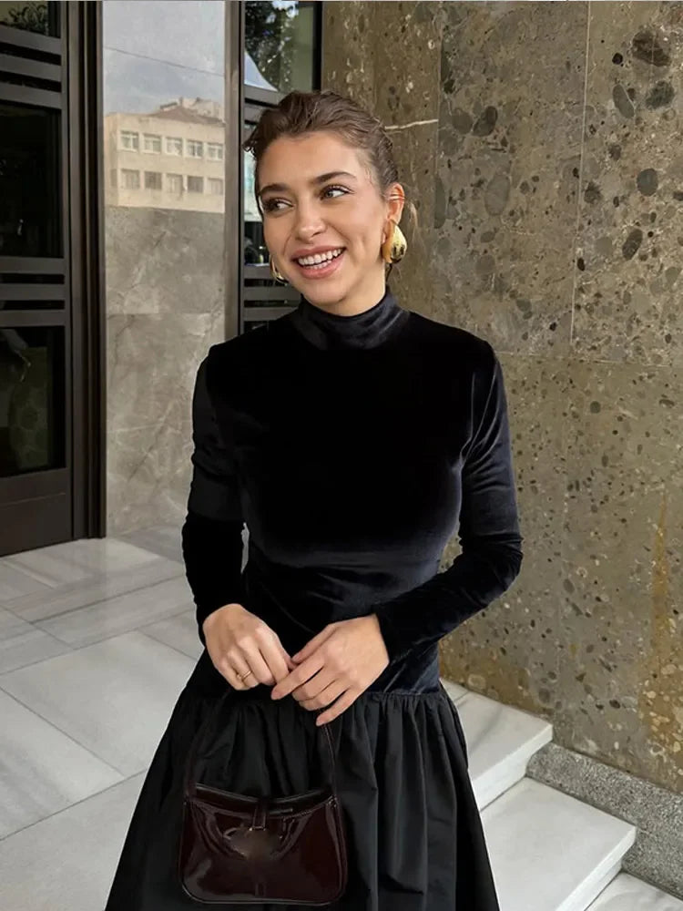 Minimalist Isabella Long Sleeve Midi Dress Designer Edit
