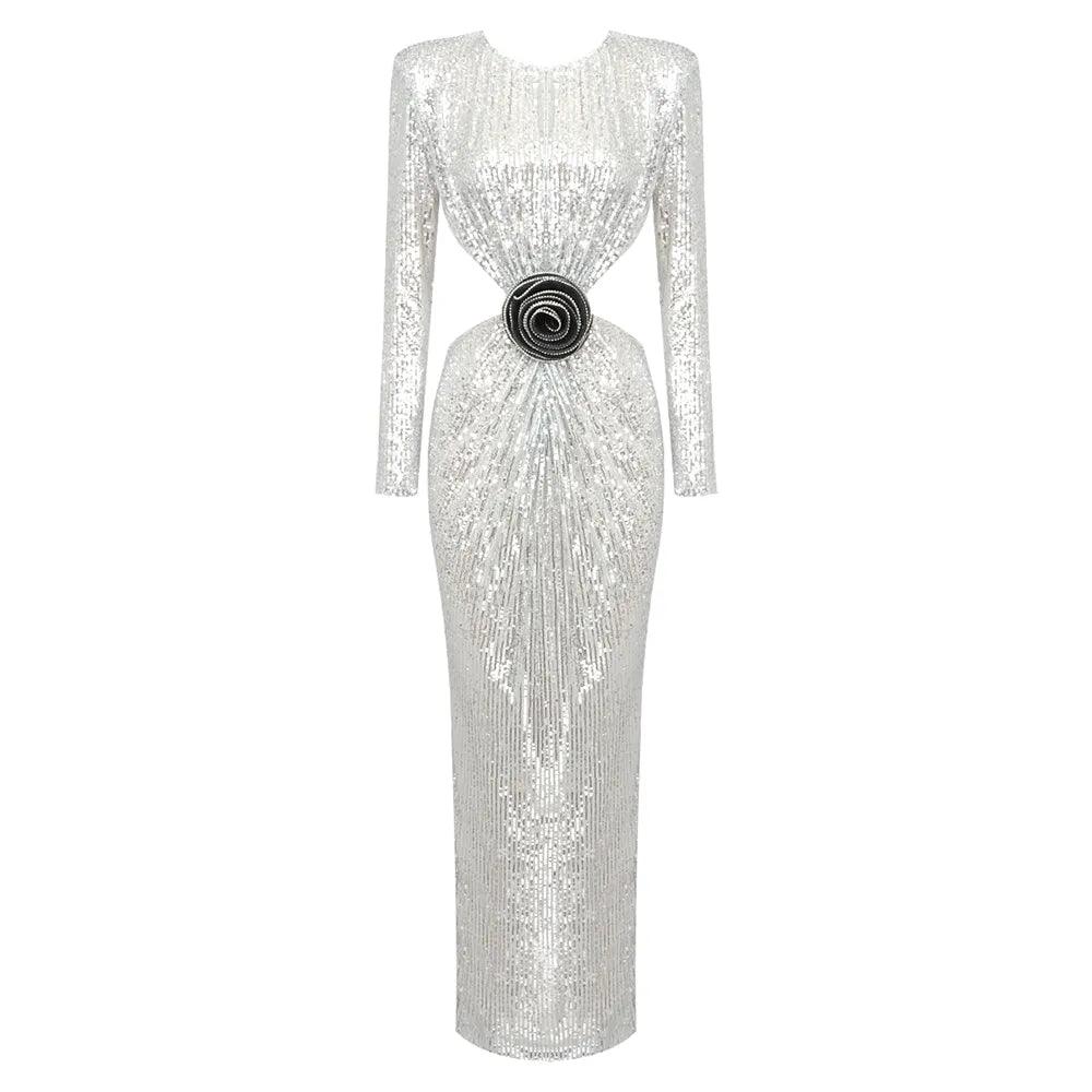 Sequin Strapless Bodycon Maxi Formal Dress - View 9