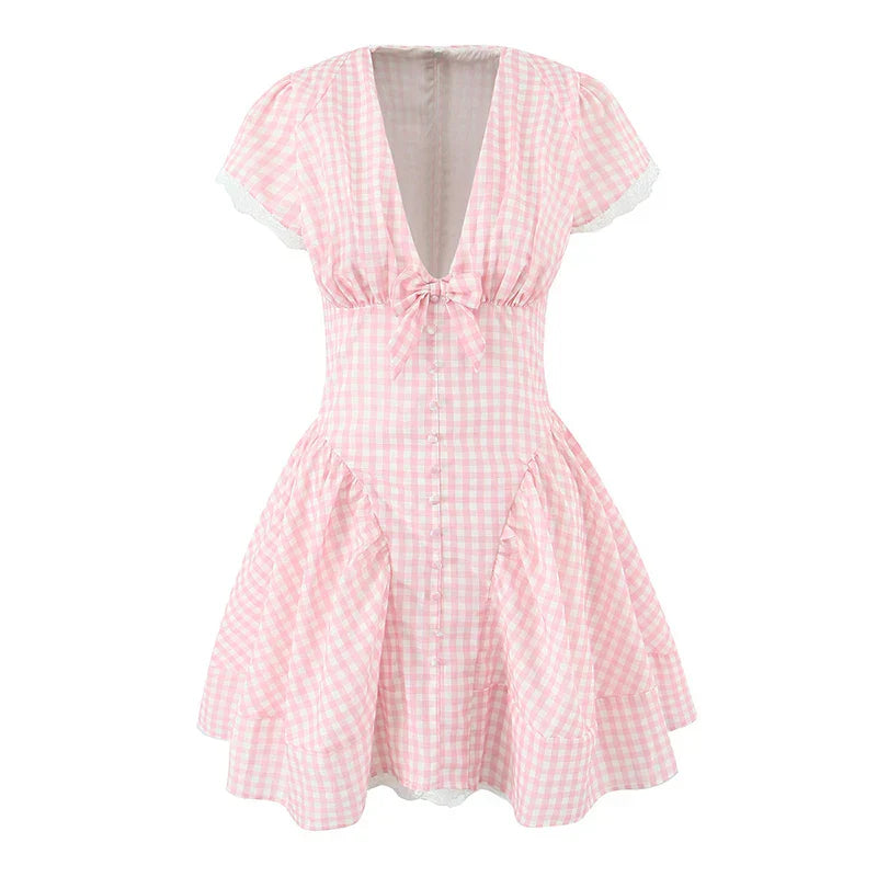 AISHA PLAID MINI DRESS