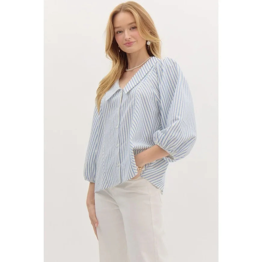 Casual Loose Striped Oversized Blouse