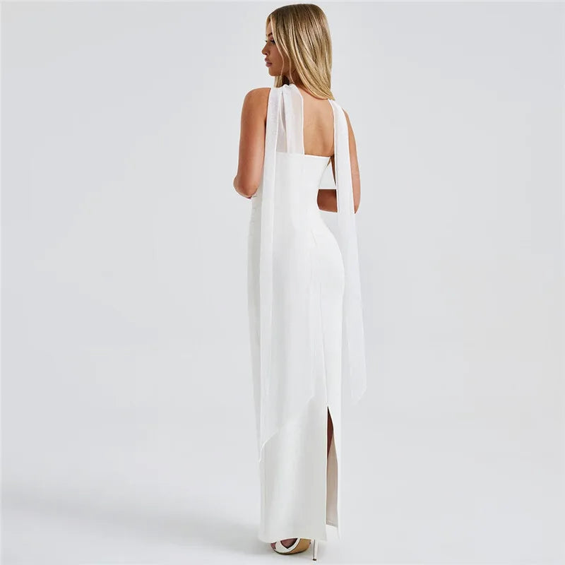 Strapless Ruched Bodycon Maxi Gown