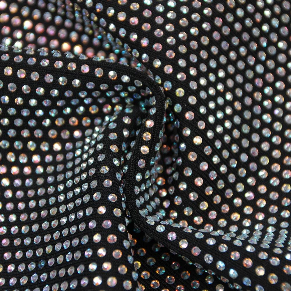 Rhinestone Strapless Cut Out Bodycon Mini Dress