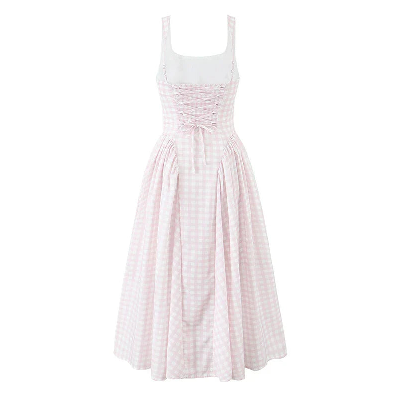 PAMELA PLAID MIDI DRESS