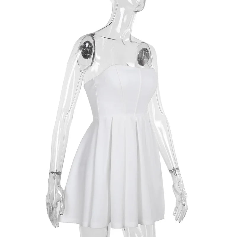 Strapless Corset Pleated A-Line Mini Dress