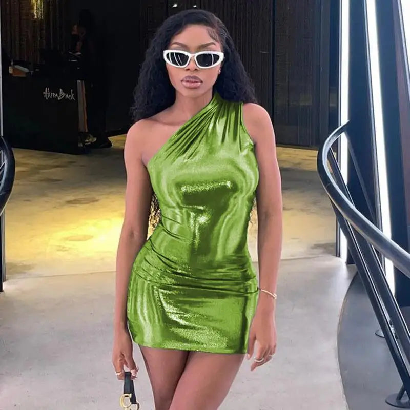 Glitter Sleeveless Bodycon Mini Party Dress - View 12