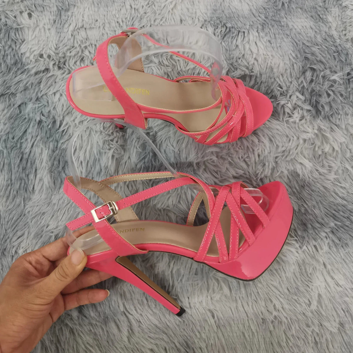 Strappy Peep Toe Platform Stiletto Sandals