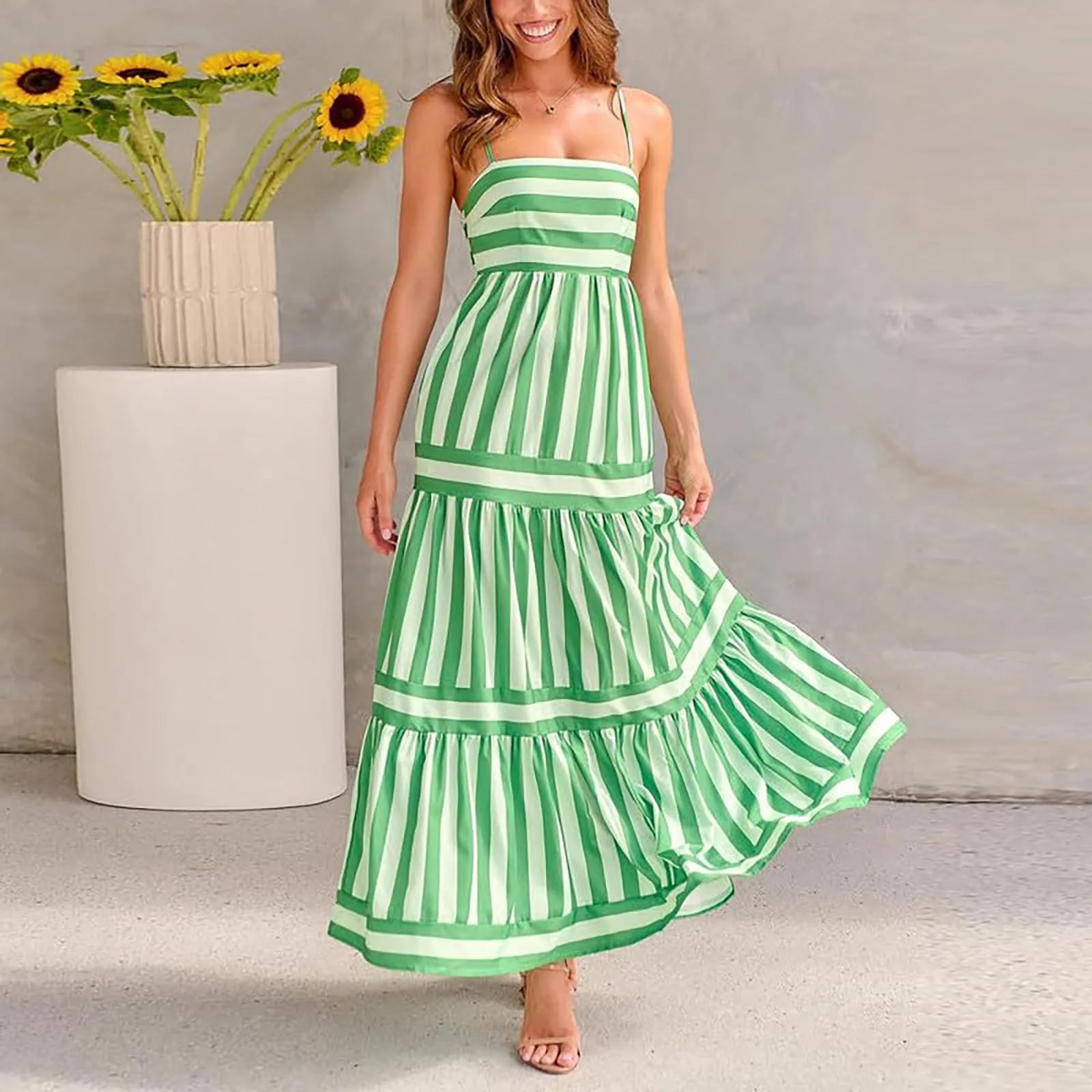 Eugenia Timeless Lapa Color Block Maxi Dress Boutique Collection