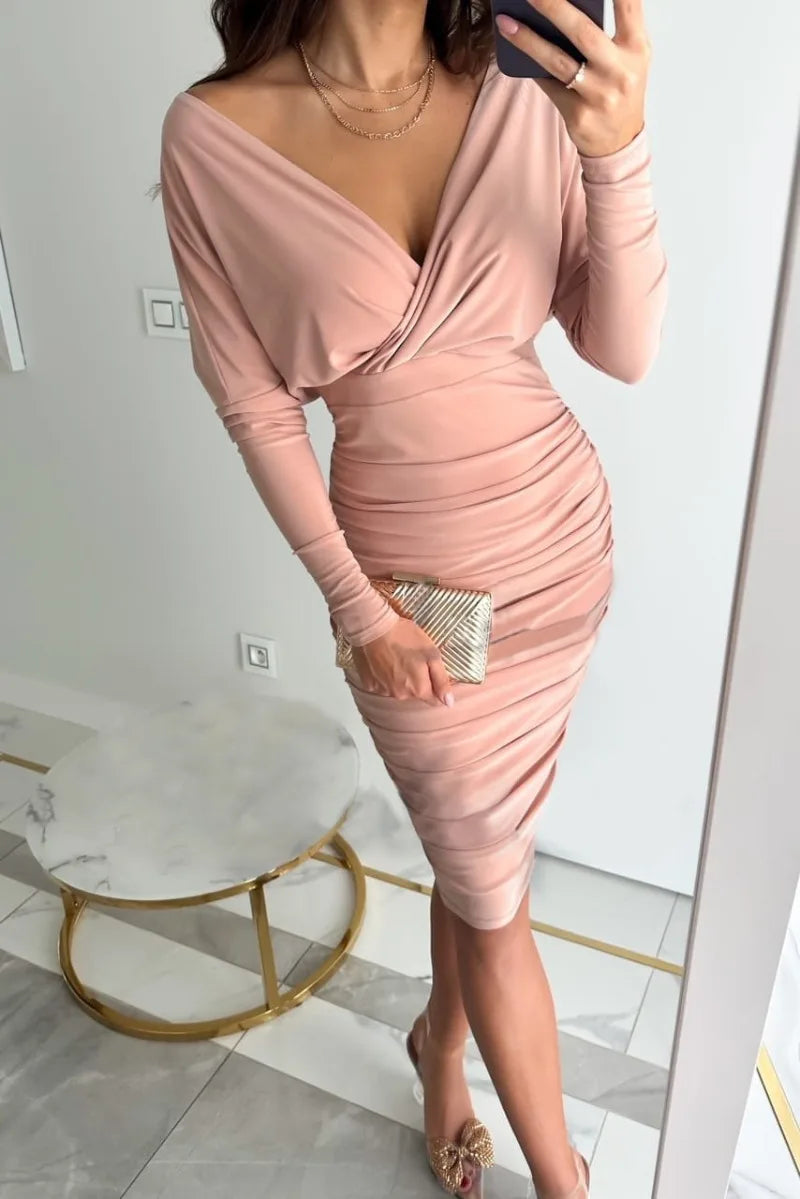 Marta Aesthetic Long Sleeved Party Dress Premium Wardrobe Essential