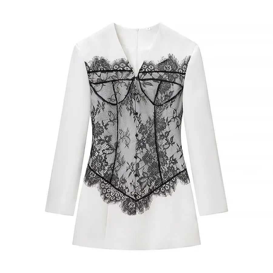DALILA LACE MINI DRESS White
