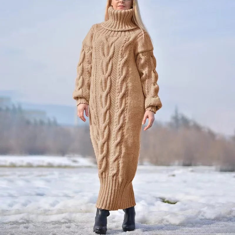 Reina Winter Turtleneck Sweater Dress with Contemporary Everyday Styling