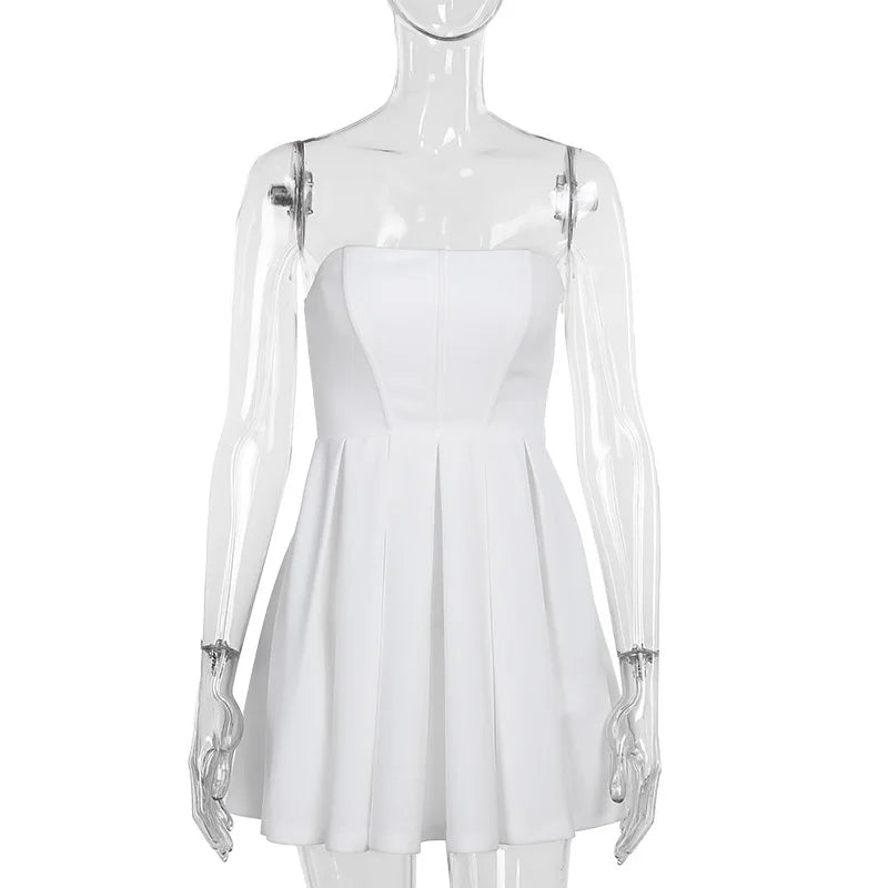 Strapless Corset Pleated A-Line Mini Dress