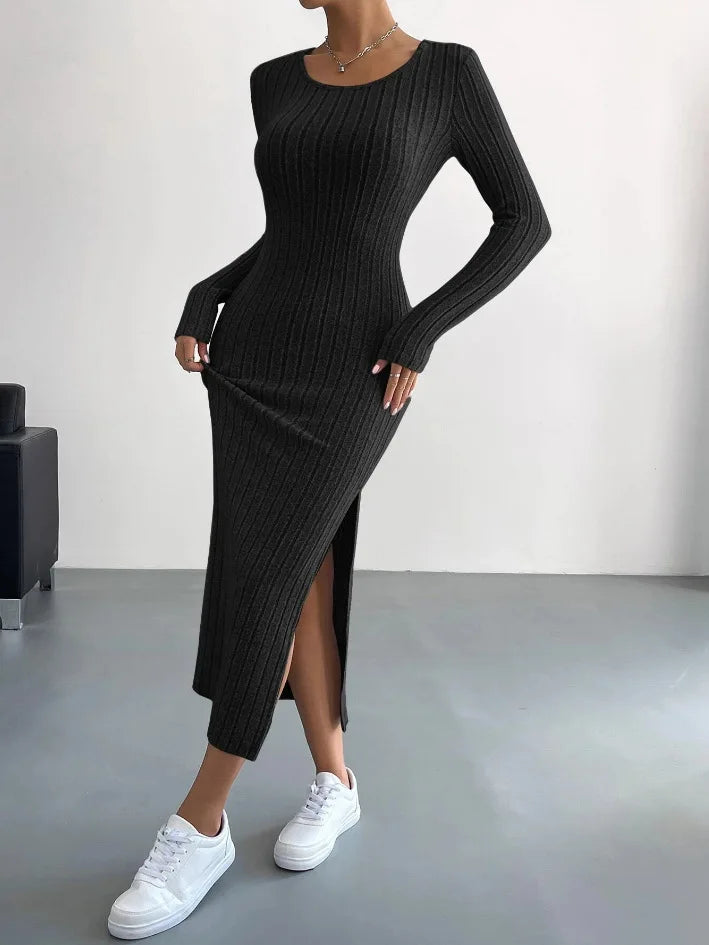 Mercedes Womens Long Sleeved Minimalist Dress with Premium Casual Styling