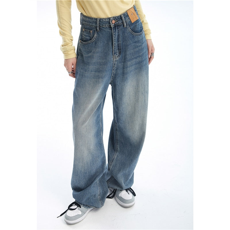 Contrasting Wide Colors For S High Blue Waist Leg With
