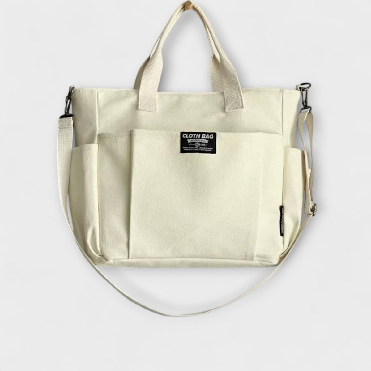 Multi Pocket Canvas Tote Crossbody Bag
