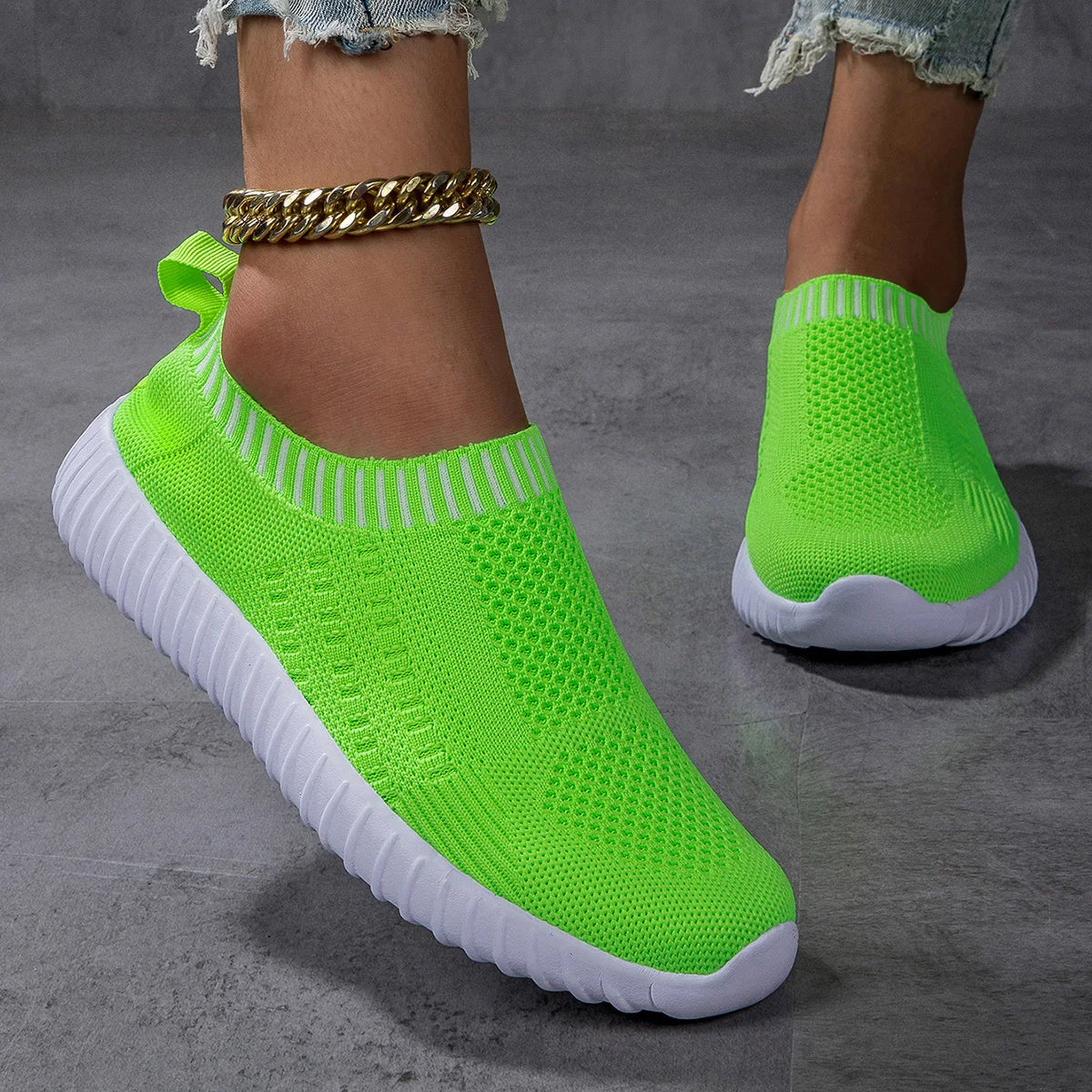 Slip On Knit Sock Low Top Sneakers